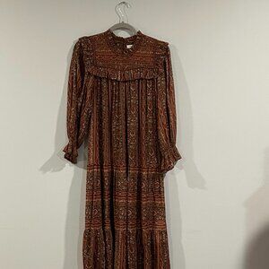 Doen Paisley Print Midi Length Dress Size: S